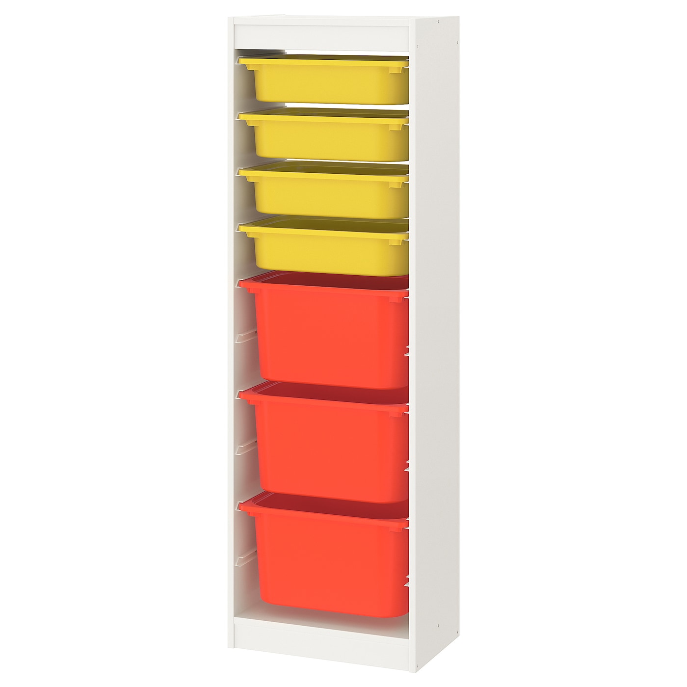 Стеллаж - IKEA TROFAST, 46х30х145 см, белый/желтый/оранжевый, ТРУФАСТ ИКЕА