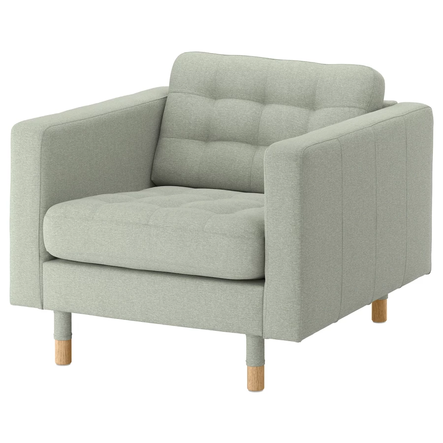 Кресло - IKEA LANDSKRONA, 89х89х78 см, светло-зеленый, ЛАНДСКРУНА ИКЕА (изображение №1)