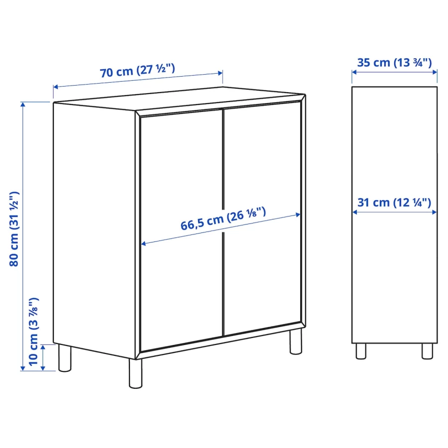 Комбинация для хранения - EKET IKEA/ЭКЕТ ИКЕА, 70x35x80 елый (изображение №6)