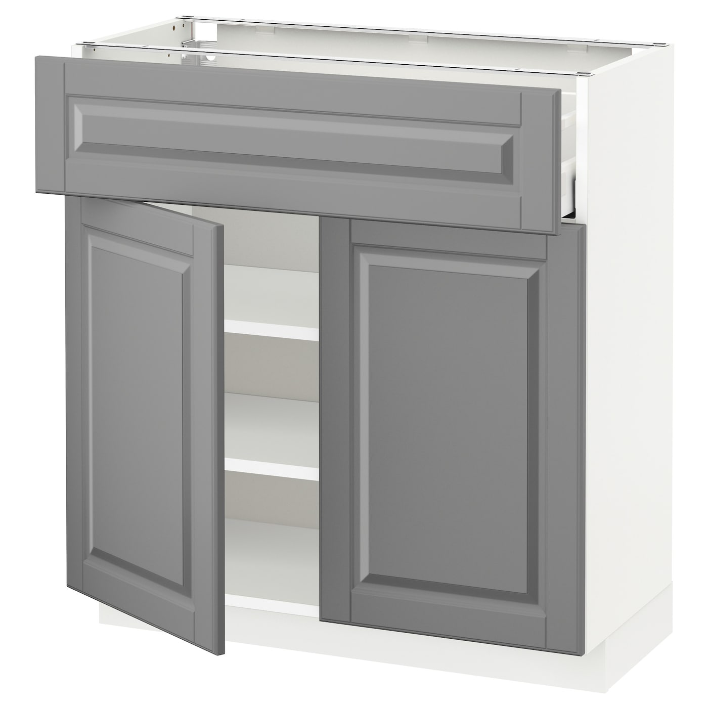 Напольный кухонный шкаф  - IKEA METOD MAXIMERA, 80x37x80см, белый/серый, МЕТОД МАКСИМЕРА ИКЕА