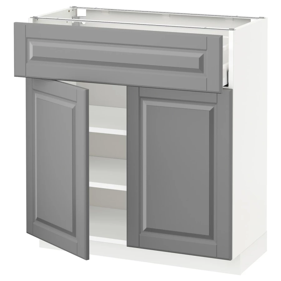 Напольный кухонный шкаф  - IKEA METOD MAXIMERA, 80x37x80см, белый/серый, МЕТОД МАКСИМЕРА ИКЕА (изображение №1)
