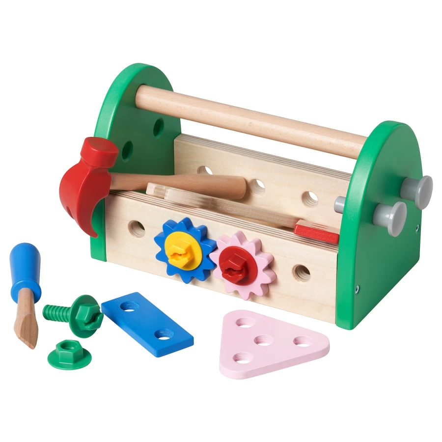 Набор игрушечных инструментов из 13 предметов - IKEA BLOMFLUGA/БЛОМФЛЮГА ИКЕА, разноцветный (изображение №2)