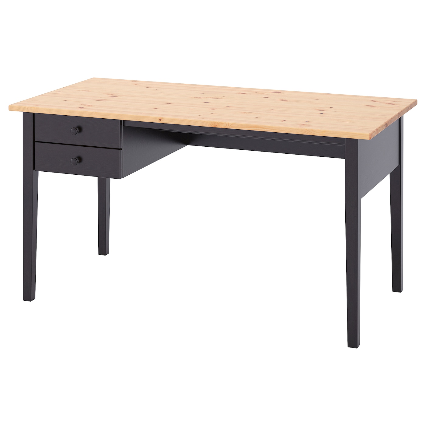 Письменный стол с ящиком - IKEA ARKELSTORP, 140х70 см, под беленый дуб/черный, АРКЕЛЬСТОРП ИКЕА