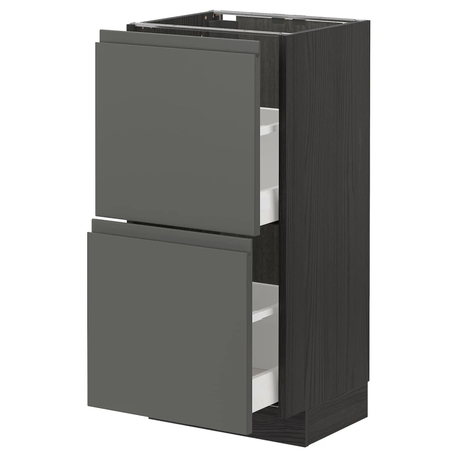 Напольный кухонный шкаф  - IKEA METOD MAXIMERA, 88x39x40см, серый/темно-серый, МЕТОД МАКСИМЕРА ИКЕА (изображение №1)