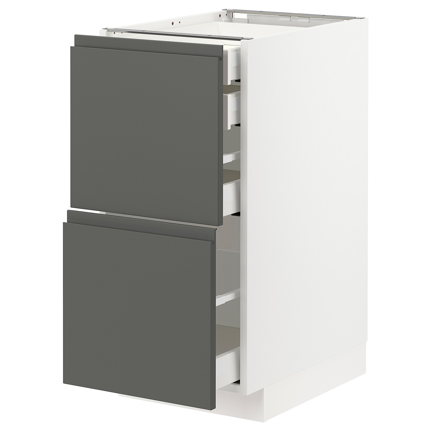 Напольный кухонный шкаф  - IKEA METOD MAXIMERA, 88x62x40см, белый/темно-серый, МЕТОД МАКСИМЕРА ИКЕА