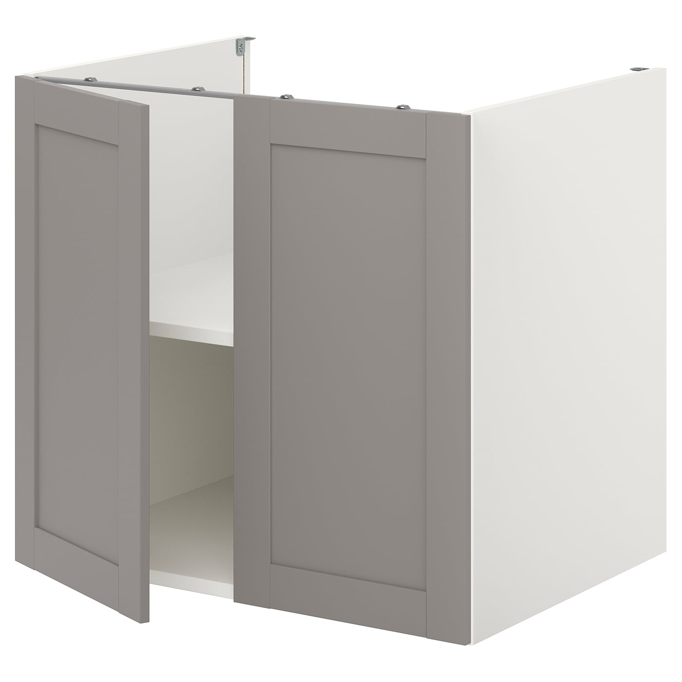 Напольный шкаф с дверцами - IKEA ENHET, 75x62x80см, белый/серый, ЭХНЕТ ИКЕА