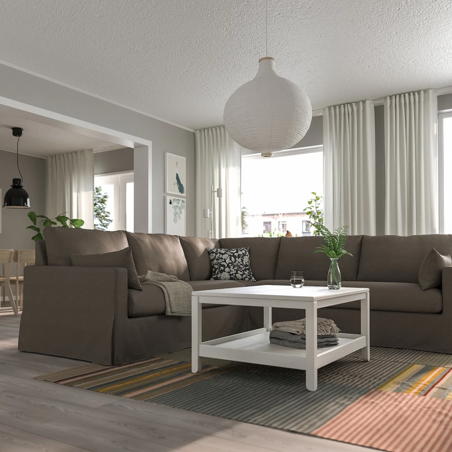 4-местный угловой диван - IKEA HYLTARP, 93x264см, серый, ХИЛТАРП ИКЕА (изображение №2)