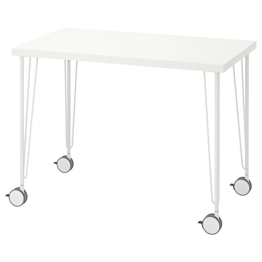 Письменный стол - IKEA LINNMON/KRILLE, 100x60 см, белый, ЛИННМОН/КРИЛЛЕ ИКЕА (изображение №1)