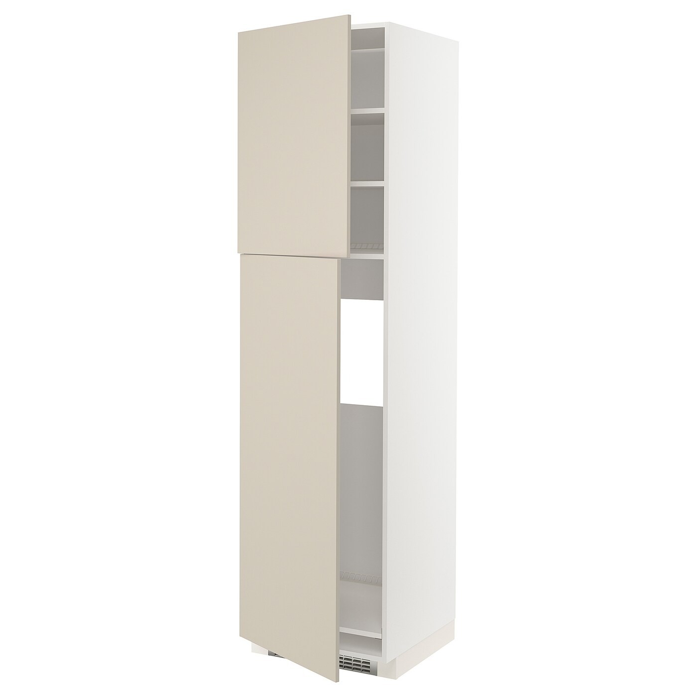 Высокий кухонный шкаф - IKEA METOD/МЕТОД ИКЕА, 220х60х60 см, белый/бежевый