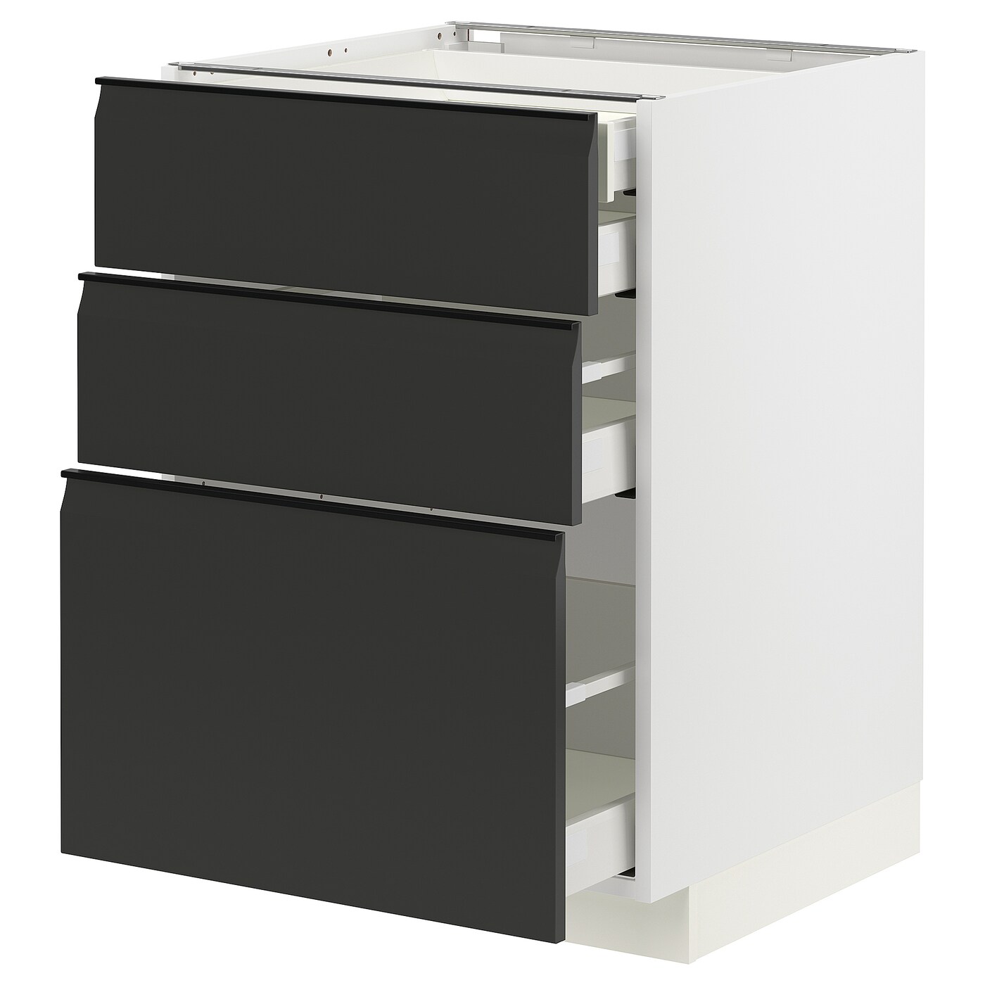 Напольный шкаф  - IKEA METOD MAXIMERA, 88x61,6x60см, белый/черный, МЕТОД МАКСИМЕРА ИКЕА