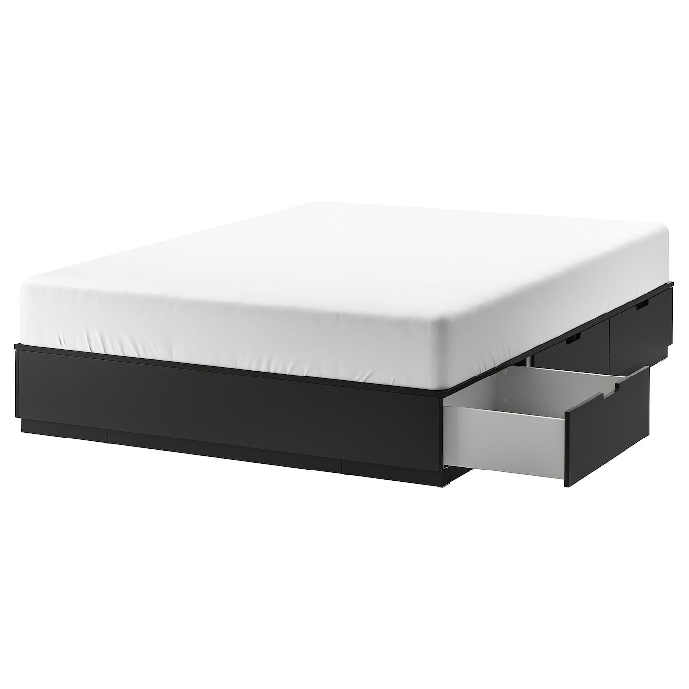 Каркас кровати с ящиками - IKEA NORDLI, 200х140 см, черный, НОРДЛИ ИКЕА