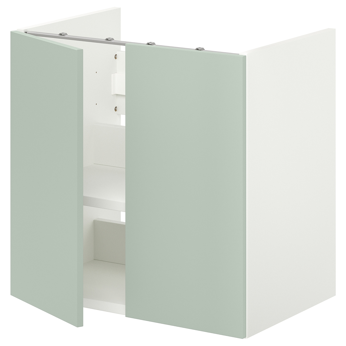 Умывальник с половинкой/дверью - ENHET IKEA/ЭНХЕТ ИКЕА, 60х60 см, белый/зеленый