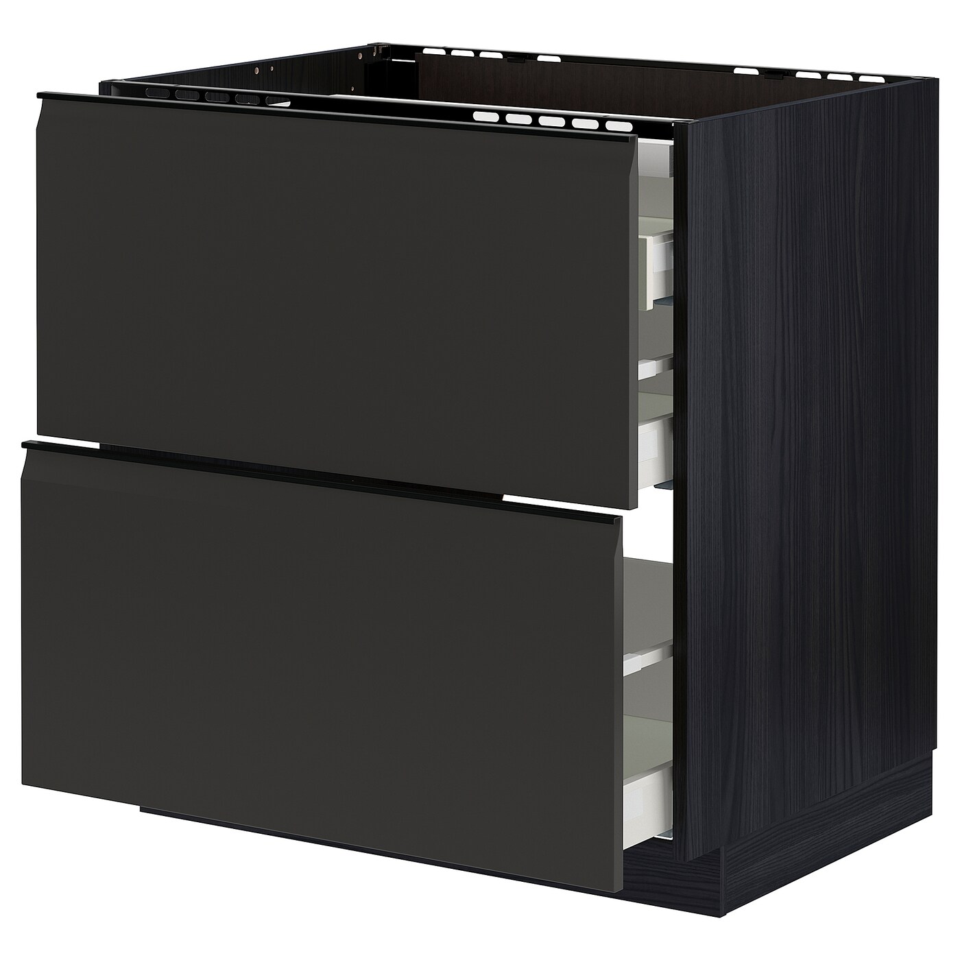 Напольный кухонный шкаф  - IKEA METOD MAXIMERA, 88x62x80см, черный, МЕТОД МАКСИМЕРА ИКЕА