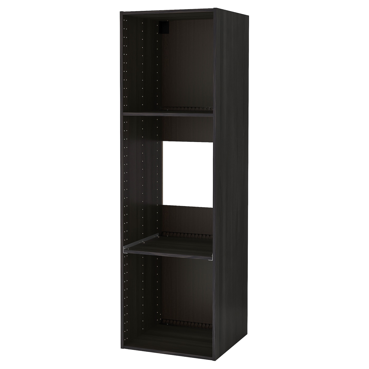 Шкаф для встроенной техники - IKEA METOD, 200x60см, черный, МЕТОД  ИКЕА