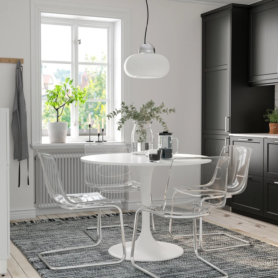 Кухонный стол - DOCKSTA/TOBIAS IKEA/ ДОКСТА/ТОБИАС ИКЕА, 103 см, белый (изображение №2)