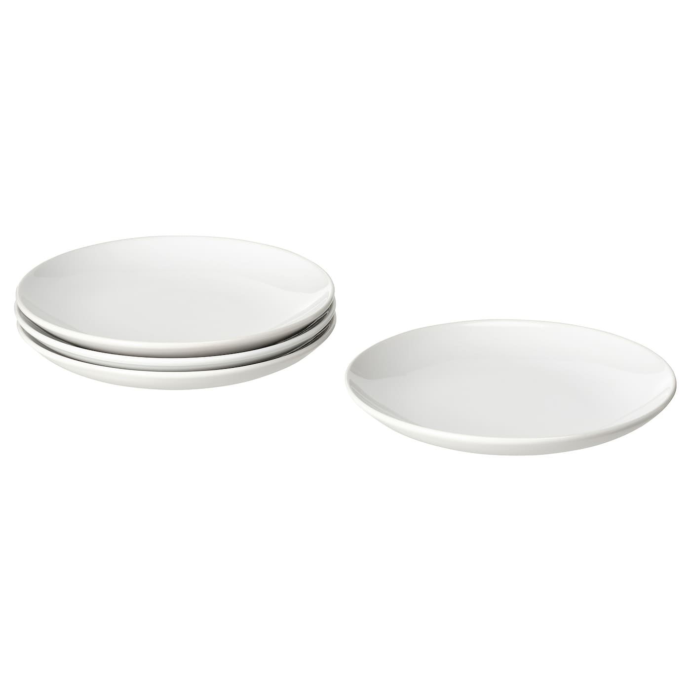 Набор тарелок, 4 шт. - IKEA GODMIDDAG, 20 см, белый, ГОДМИДДАГ ИКЕА