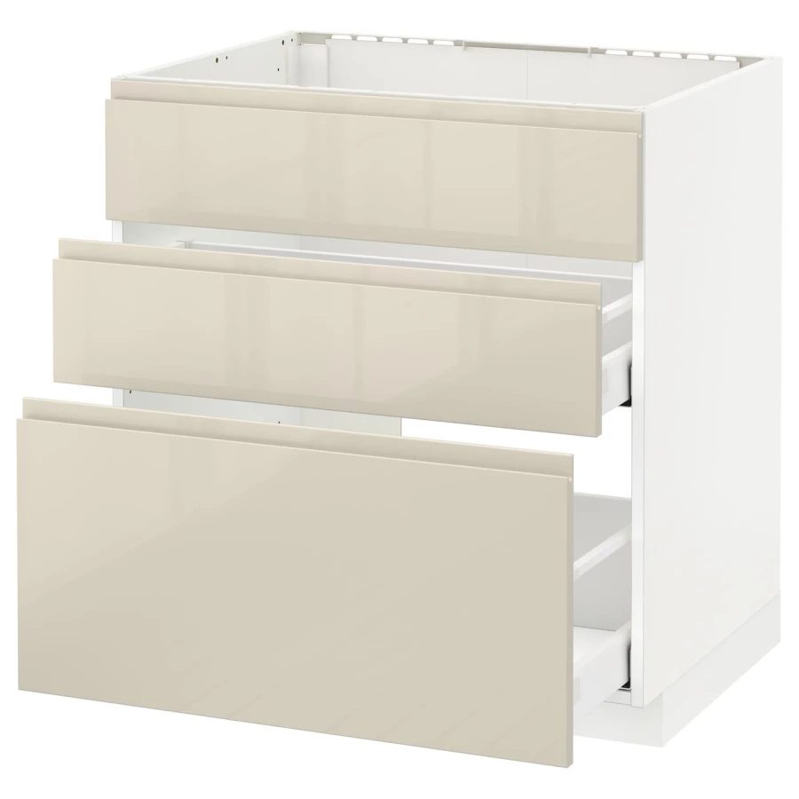 Напольный кухонный шкаф  - IKEA METOD MAXIMERA, 88x62x80см, белый/бежевый, МЕТОД МАКСИМЕРА ИКЕА (изображение №1)