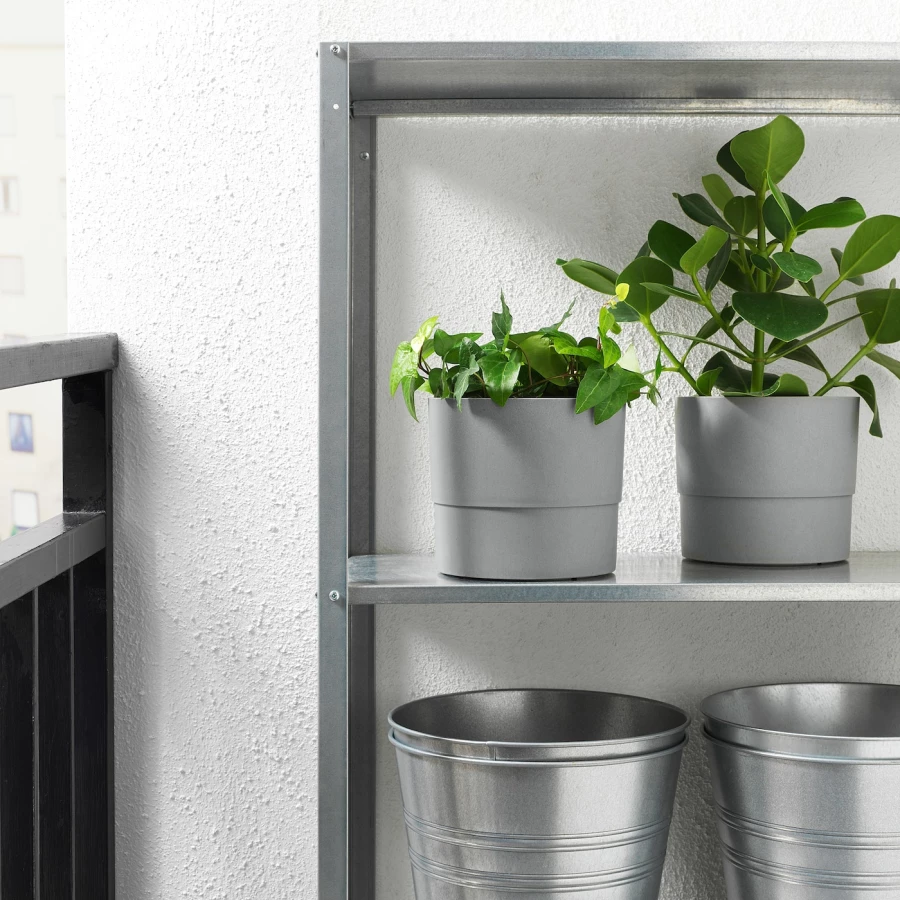 Горшок для растений - IKEA NYPON, 15 см, серый, НИПОН ИКЕА (изображение №4)