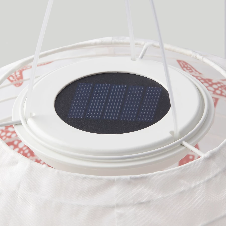 Подвесной светильник на солнечной энергии - IKEA SOLVINDEN, 30х26 см,  белый/красный, СОЛВИНДЕН ИКЕА (изображение №3)