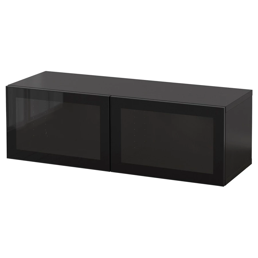 Навесной шкаф - IKEA BESTÅ, 120x42x38 см, черный, БЕСТО ИКЕА (изображение №1)