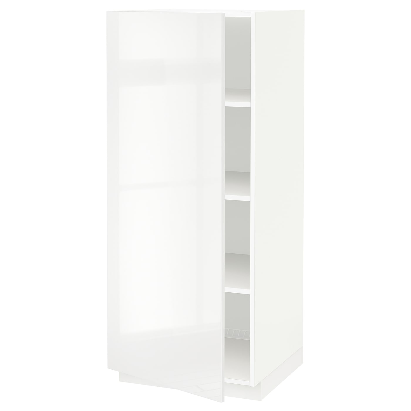 Напольный кухонный шкаф с полками - IKEA METOD/МЕТОД ИКЕА, 140х60х60 см, белый глянцевый