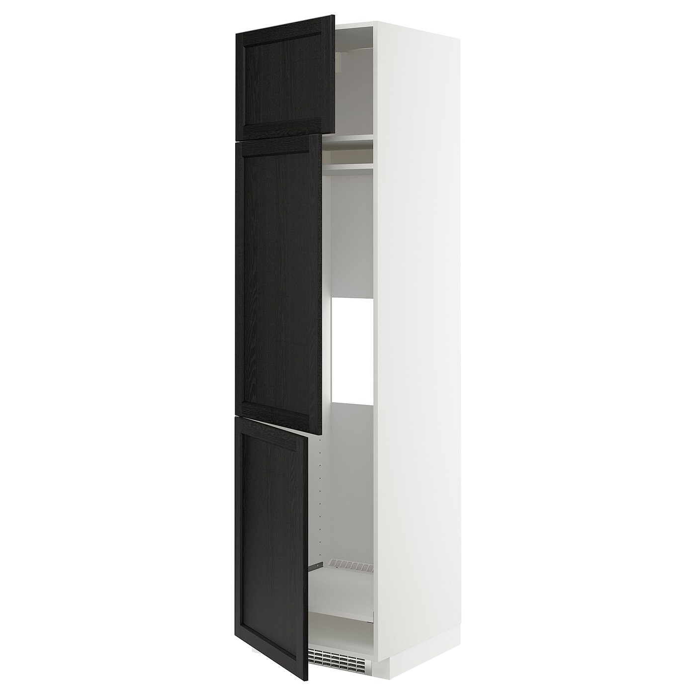 Шкаф для встроенной техники - IKEA METOD, 228x62x60см, белый/черный, МЕТОД  ИКЕА