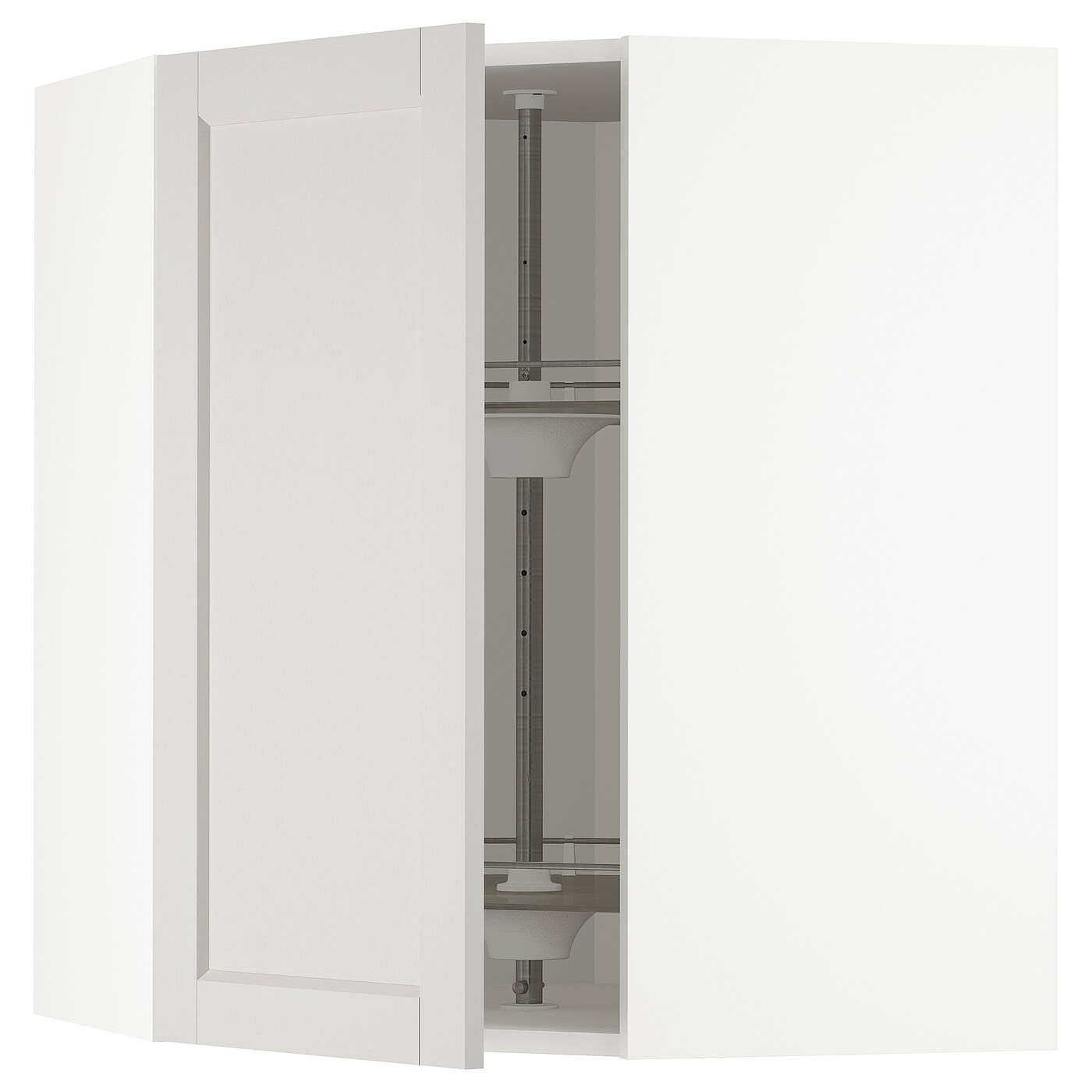 Угловой навесной шкаф с каруселью - METOD  IKEA/  МЕТОД ИКЕА, 80х68 см, белый/светло-серый