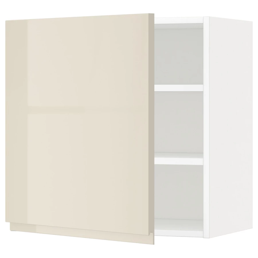 Навесной шкаф с полкой - METOD IKEA/ МЕТОД ИКЕА, 60х60  см, белый/светло-бежевый (изображение №1)