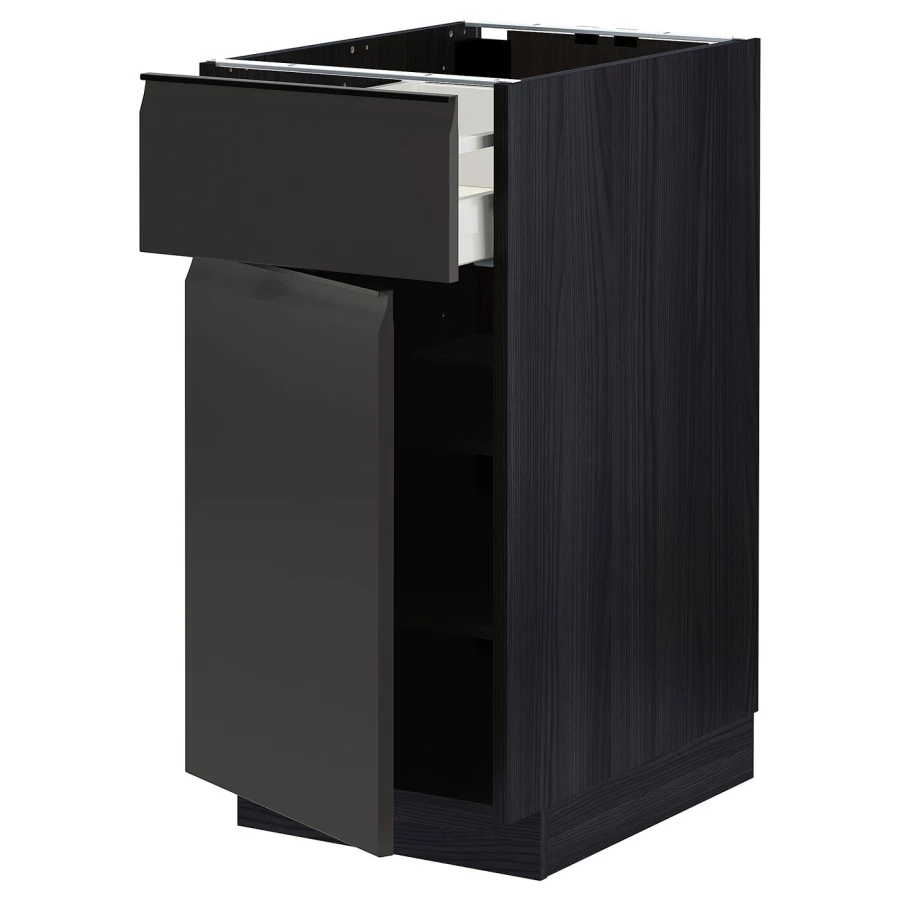 Напольный кухонный шкаф  - IKEA METOD MAXIMERA, 88x62x40см, черный, МЕТОД МАКСИМЕРА ИКЕА (изображение №1)