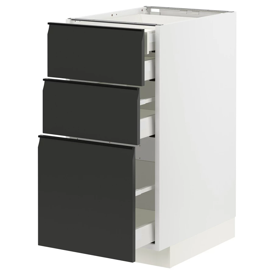 Напольный шкаф  - IKEA METOD MAXIMERA, 88x61,6x40см, белый/черный, МЕТОД МАКСИМЕРА ИКЕА (изображение №1)