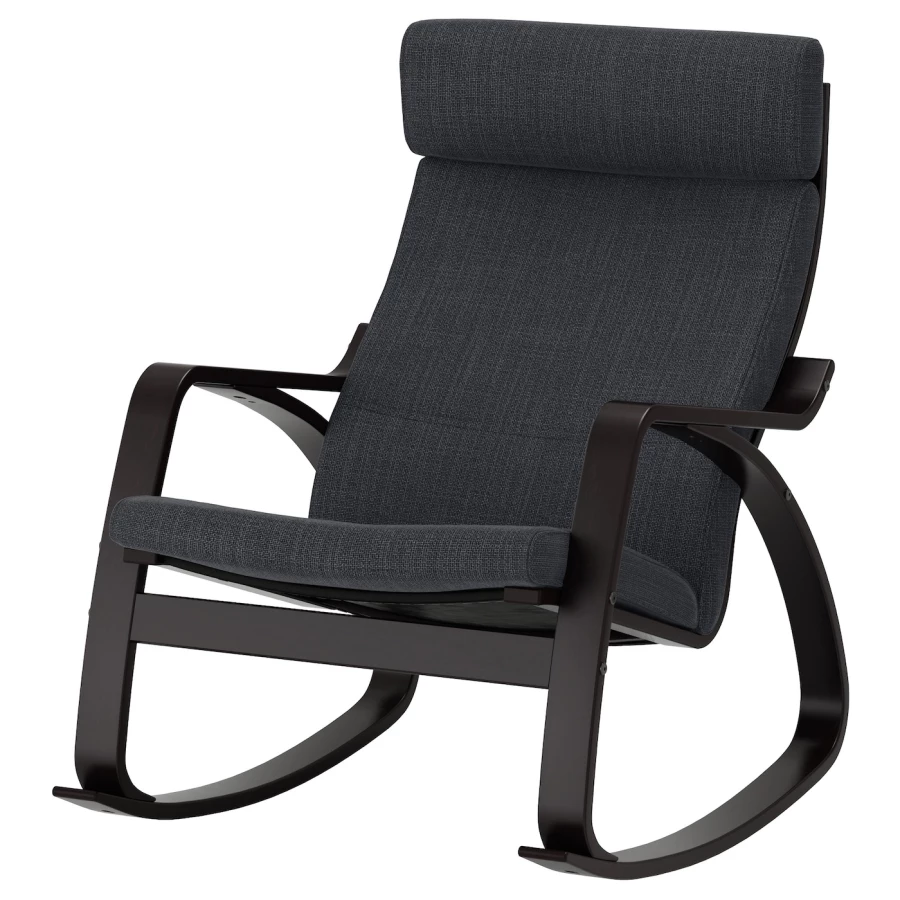 Кресло-качалка - IKEA POÄNG/POANG/ПОЭНГ ИКЕА, 68х94х95 см, темно-серый (изображение №1)