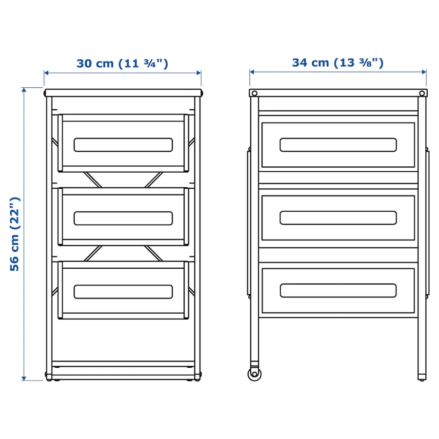 Блок хранения - IKEA LENNART/ЛЕННАРТ ИКЕА, 30х34х56 см, белый (изображение №6)