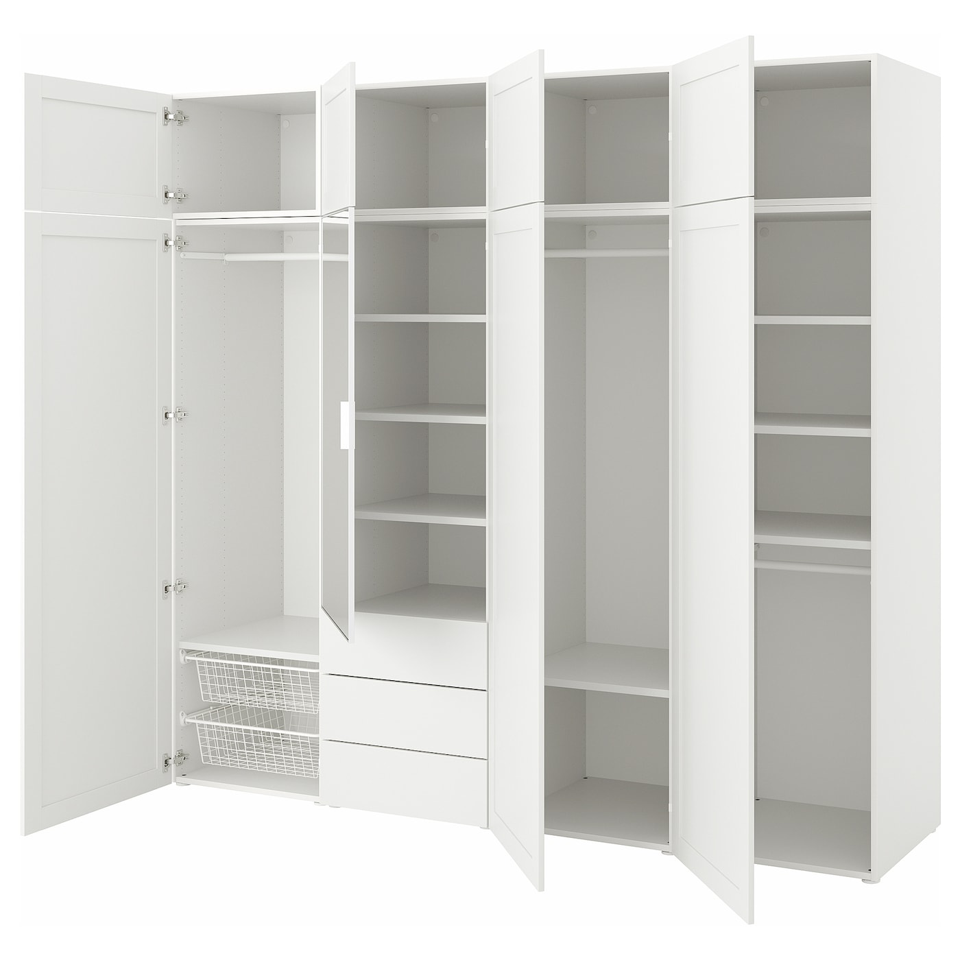 Платяной шкаф - IKEA PLATSA/ПЛАТСА ИКЕА, 57x221x240, белый