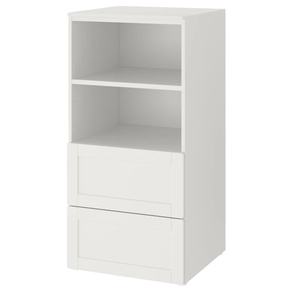 Комод детский - IKEA PLATSA/SMÅSTAD/SMASTAD, 60x55x123 см, белый, ИКЕА