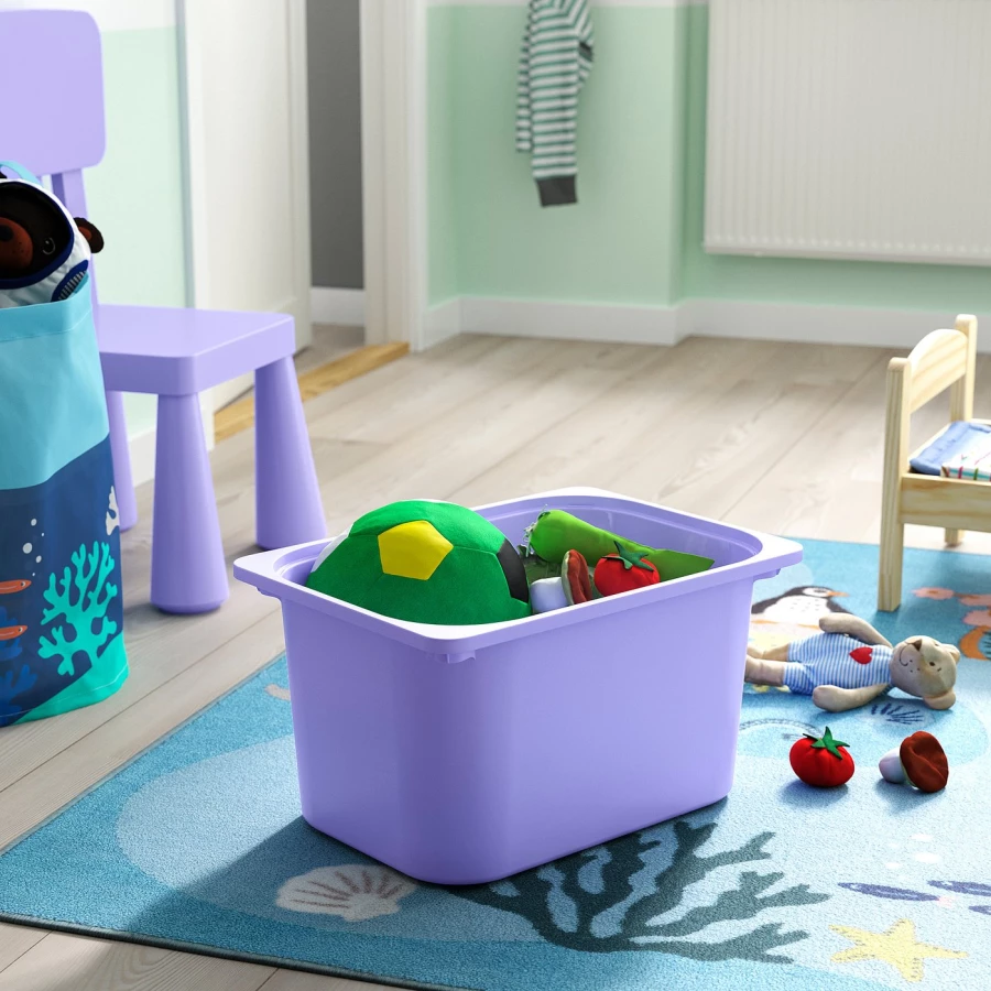 Шкаф с ящиком IKEA TROFAST/ТРУФАСТ ИКЕА, 34х44х56 см, белый/фиолетовый (изображение №3)