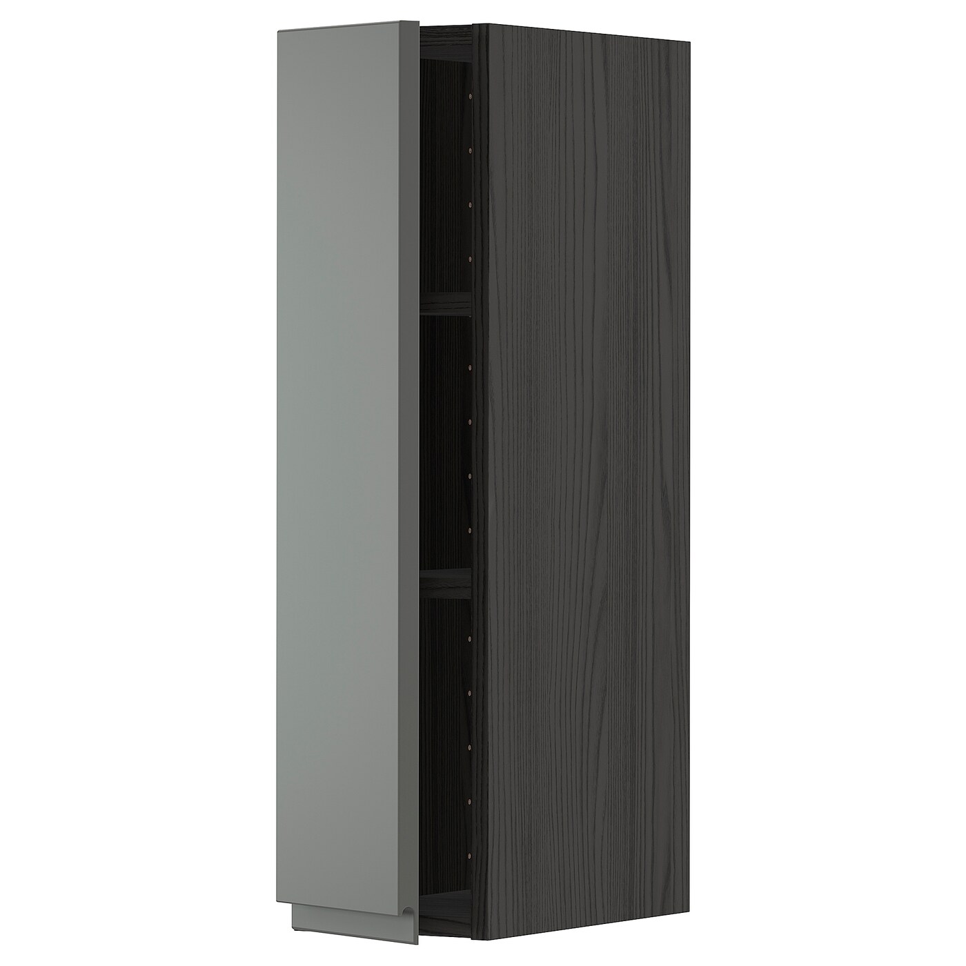Навесной шкаф с полкой - METOD IKEA/ МЕТОД ИКЕА, 80х20 см, черный/темно-серый