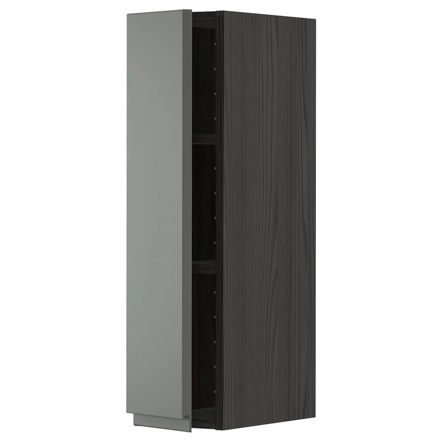 Навесной шкаф с полкой - METOD IKEA/ МЕТОД ИКЕА, 80х20 см, черный/темно-серый (изображение №1)