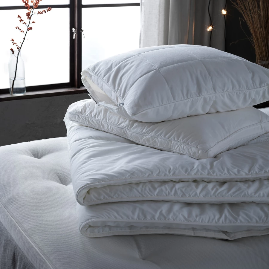 Наволочка для подушки - ÄNGSKORN / АNGSKORN IKEA/ АНГСКОРН  ИКЕА,, 50х60 см, белый (изображение №3)