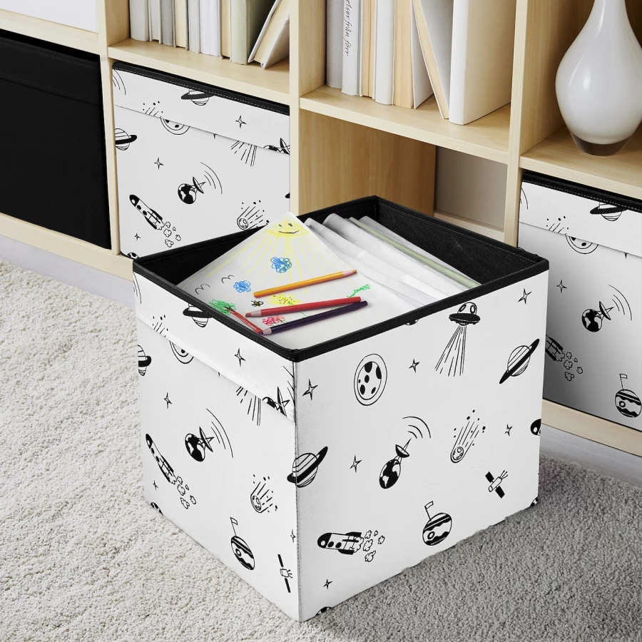 Коробка - AFTONSPARV IKEA/ АФТОНСПАРВ  ИКЕА, 33х33 см, черный/белый (изображение №3)