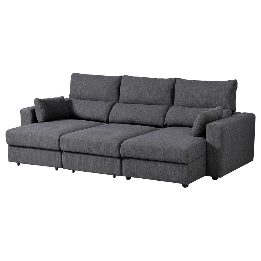 3-местный диван с шезлонгом - IKEA ESKILSTUNA,  100x162x268см, темно-серый, ЭСКИЛЬСТУНА ИКЕА (изображение №2)