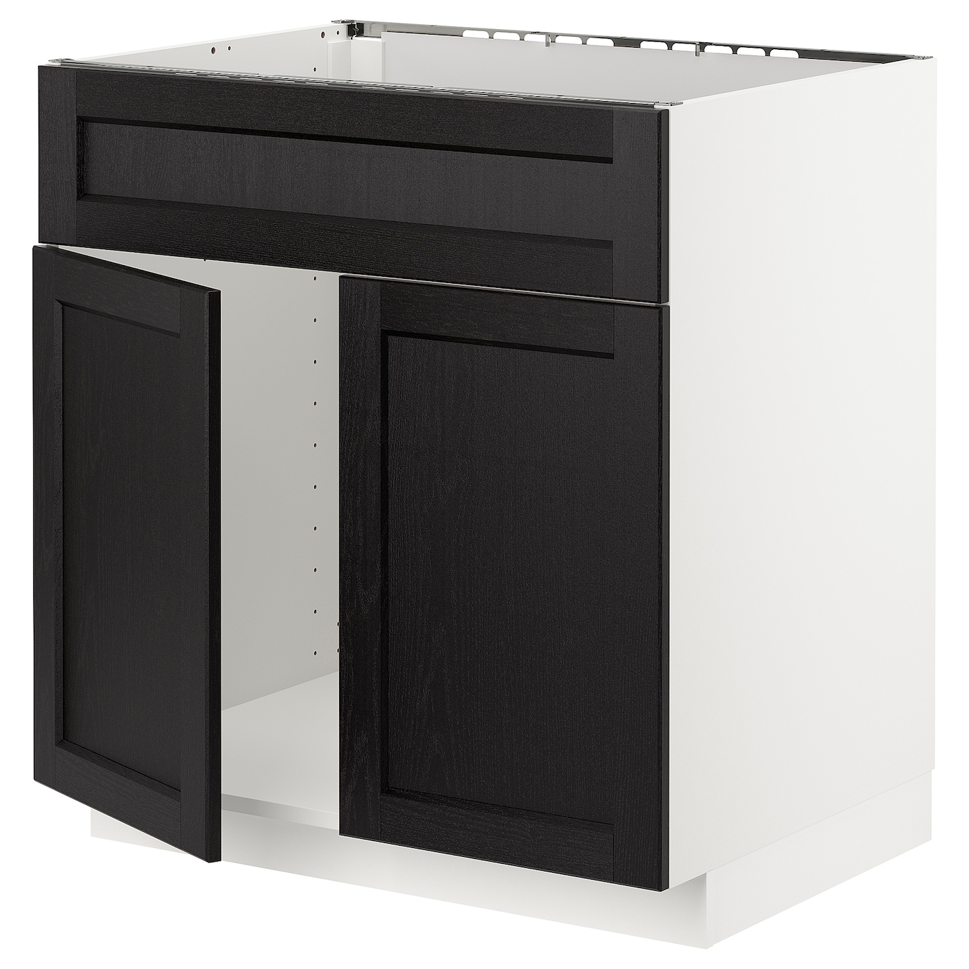 Напольный шкаф - IKEA METOD, 88x62x80см, белый/черный, МЕТОД ИКЕА