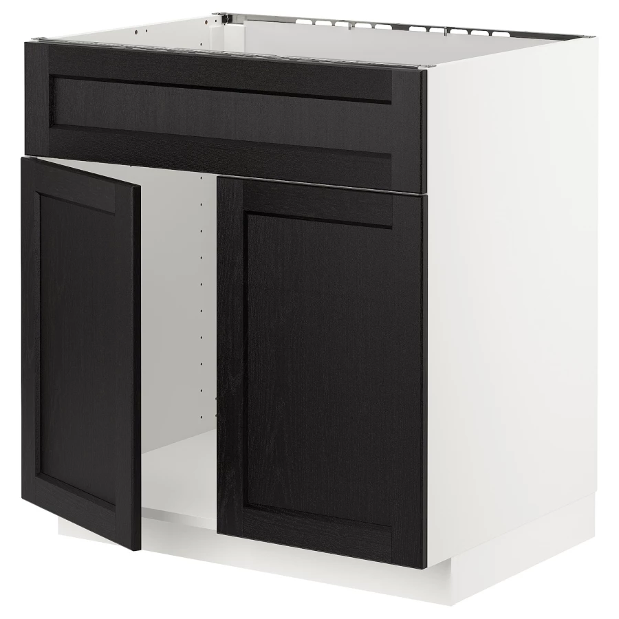 Напольный шкаф - IKEA METOD, 88x62x80см, белый/черный, МЕТОД ИКЕА (изображение №1)