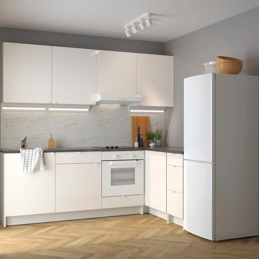 Угловая кухня -  KNOXHULT IKEA/ КНОКСХУЛЬТ ИКЕА, 243х220 см, белый/серый (изображение №2)