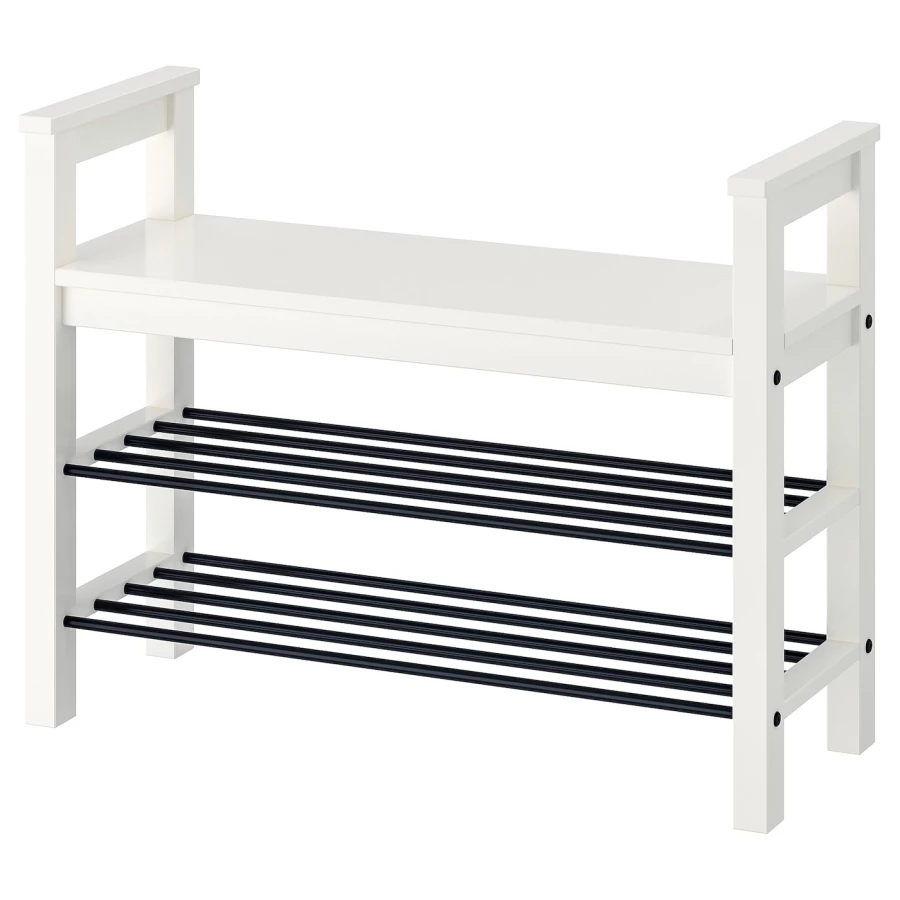 Скамья с полкой для обуви - IKEA HEMNES/ХЕМНЭС ИКЕА, 32x65x85 см, белый (изображение №1)
