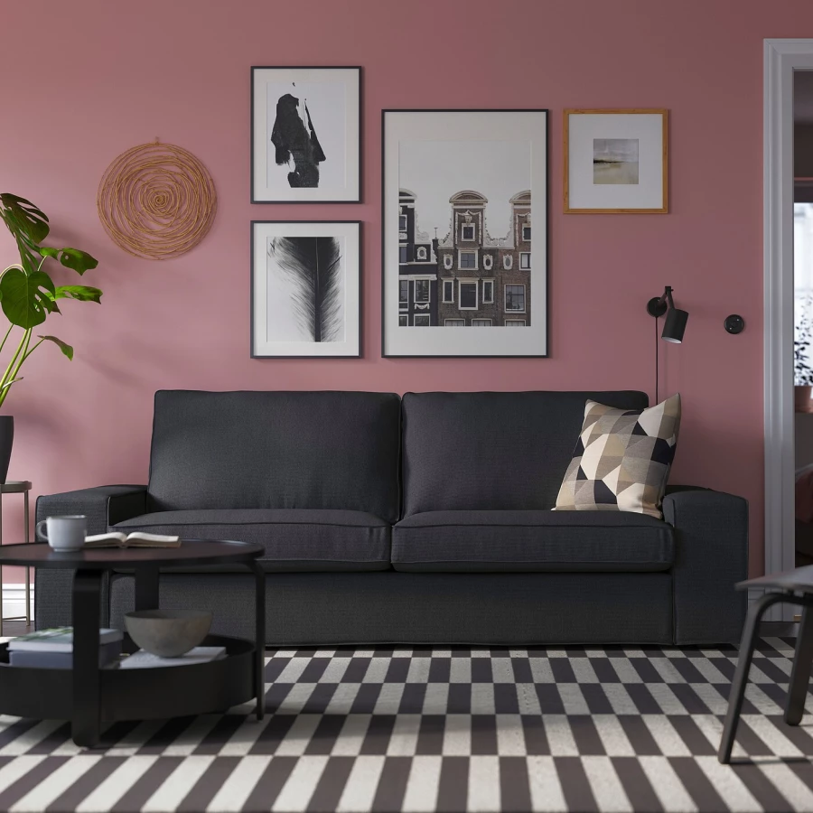 3-местный диван - IKEA KIVIK, 83x95x228см, черный, КИВИК ИКЕА (изображение №2)