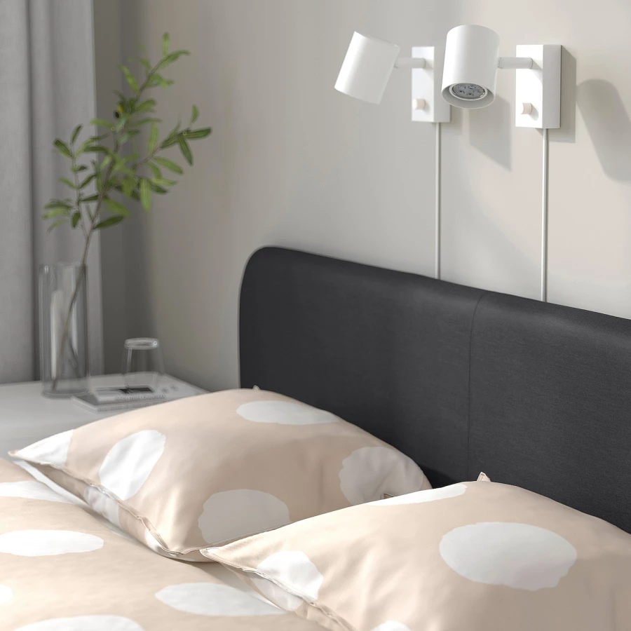 Каркас кровати - SLATTUM IKEA/  СЛАТТУМ  ИКЕА,  206х144 см, черный (изображение №4)