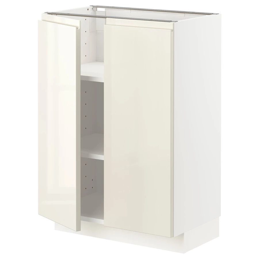 Напольный шкаф - METOD IKEA/ МЕТОД ИКЕА,  88х60 см, белый/светло-бежевый (изображение №1)