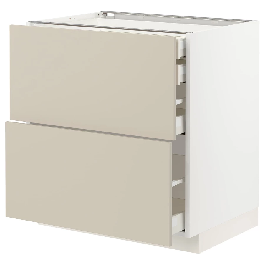 Напольный кухонный шкаф  - IKEA METOD MAXIMERA, 88x61,6x80см, белый/бежевый, МЕТОД МАКСИМЕРА ИКЕА (изображение №1)