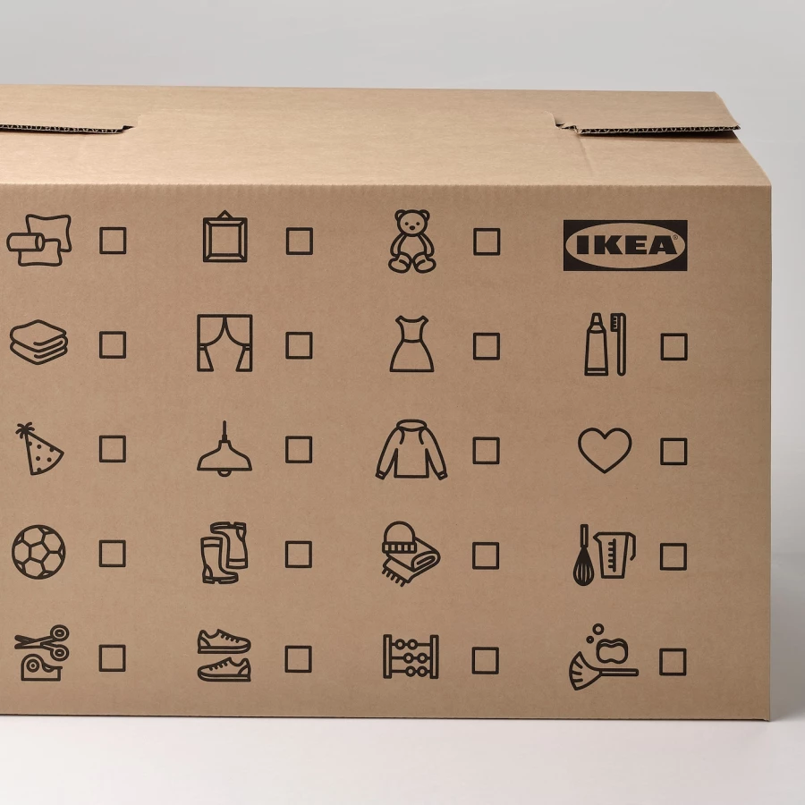 Коробка с крышкой - DUNDERGUBBE IKEA/ ДУНДЕРГУББЕ ИКЕА, 64х34х40 см, бежевый (изображение №4)