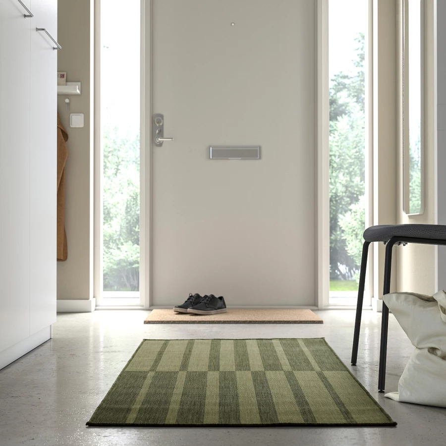 Текстильный ковер для дома и улицы - IKEA KANTSTOLPE/КАНТСТОЛП ИКЕА, 150х80 см, зеленый (изображение №4)